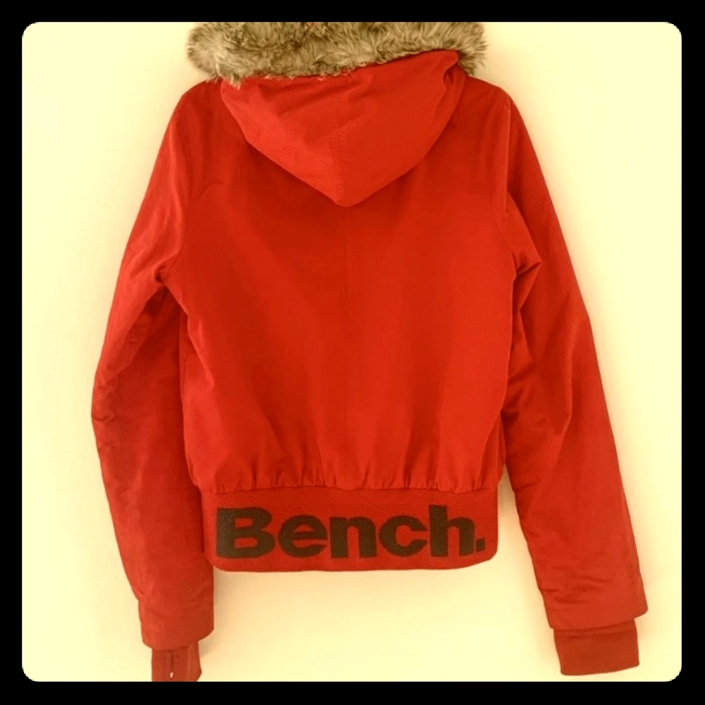 Bench Tiny Tim Bomber Jacket Red Winter Coat Large